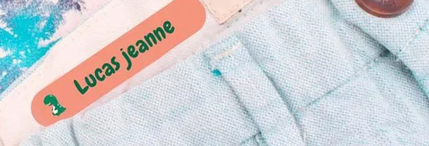 100 étiquettes Thermocollantes Personnalisables - Format 36x7 Mm - Pour Vêtements, Linge - Lavables Et Résistantes - Application Au Fer